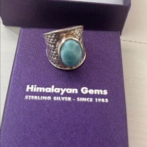 Himalayan Gems sterling gemstone silver blue larimar ring size 6